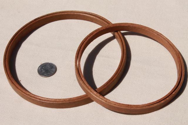 lot old and new wood embroidery hoops, assorted hoop sizes for hooped needlework frames or sewing