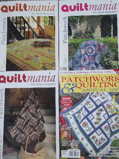 lot quilt pattern & quilting magazines, 50+ back issues QuiltMania etc.