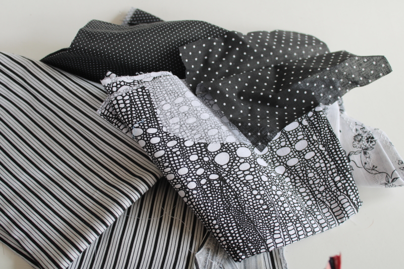lot scrap fabric remnants cotton prints for quilting and sewing black  grey