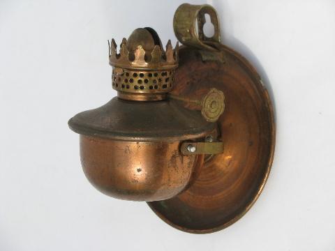 Lot Tiny Oil Lamps Ship S Lantern Pivot Wall Sconces Copper Plate Lot Tiny Oil Lamps Ship S Lantern Pivot Wall Sconces Copper Plate Metal