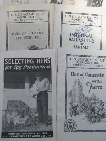 lot vintage Dept of Ag farmer's bulletins old USDA how-to booklets