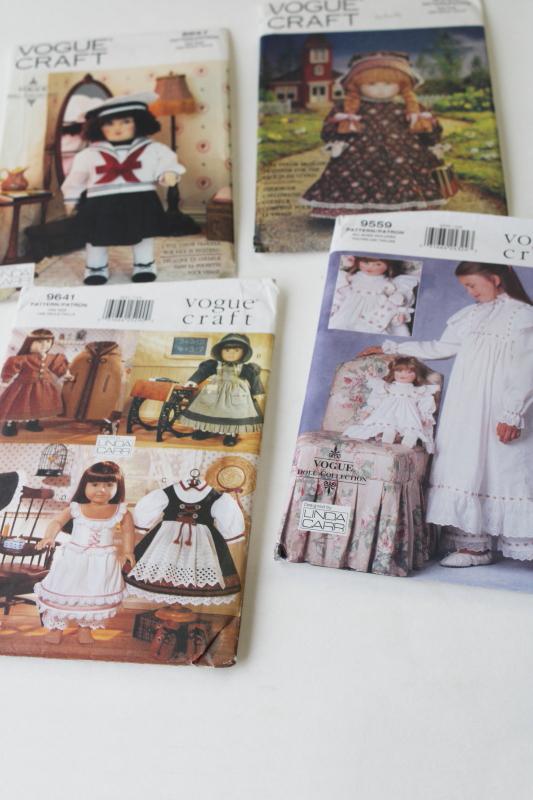lot vintage Vogue Craft sewing patterns, designer pattern cloth dolls, doll clothes