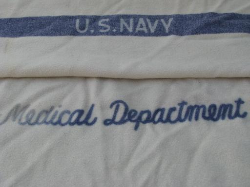 lot vintage WWII military medical department Army Navy wool blankets