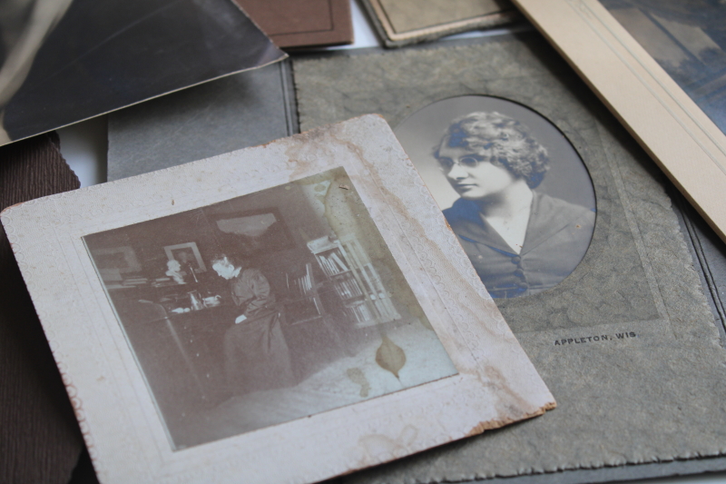 lot vintage black  white photos  cabinet cards, female portraits, women 1900 through 1930s