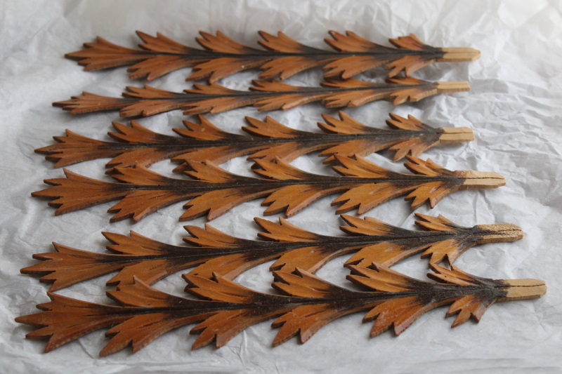 lot vintage carved wood applique pieces for black forest style furniture cuckoo clocks restoration