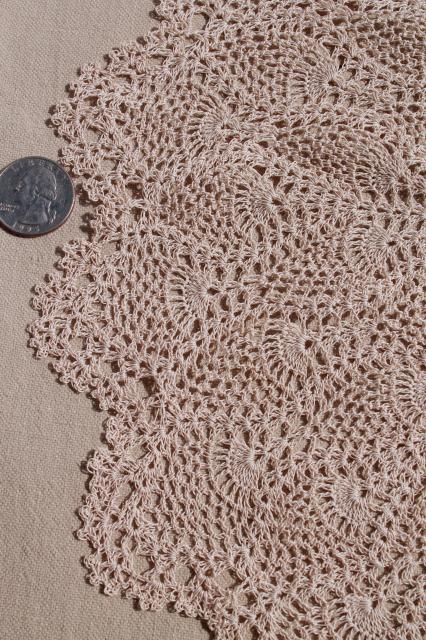 lot vintage cotton lace doilies & small tablecloths, net needle lace & crochet
