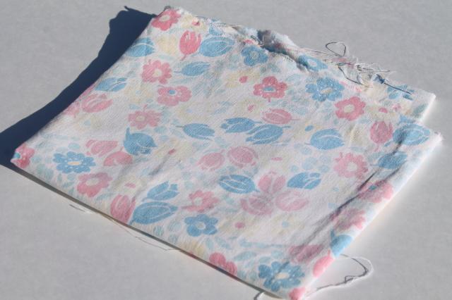 lot vintage fabric for crafts, scrap quilts, sewing - faded pastel feedsack prints, dotted swiss etc.