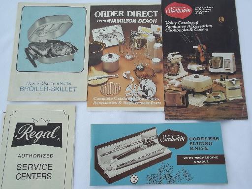 lot vintage kitchenware / kitchen appliance owners manuals, instructions