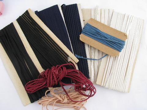 lot vintage millinery hat making sewing trims, braid, wide grosgrain ribbon