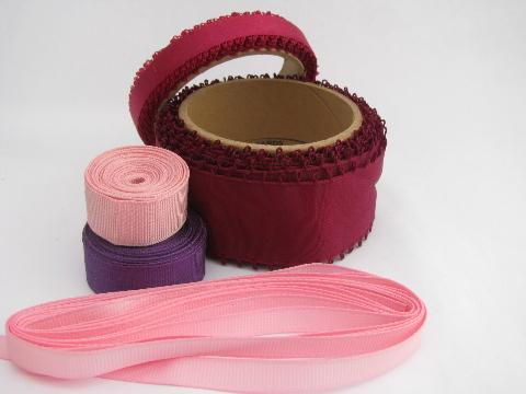 lot vintage millinery hat making sewing trims, braid, wide grosgrain ribbon