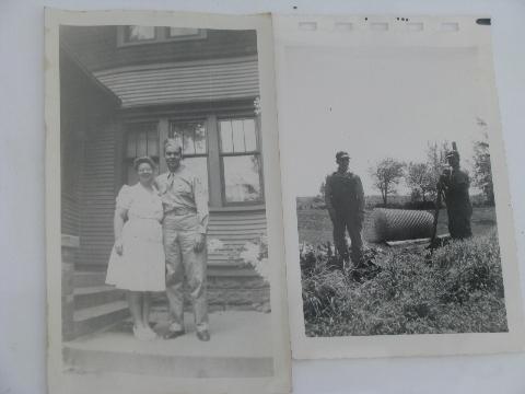 lot vintage photos, WWII era farm life, rural mid-west small towns