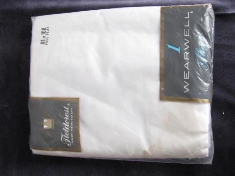 lot vintage sealed package cotton bed linens, white & roses sheets