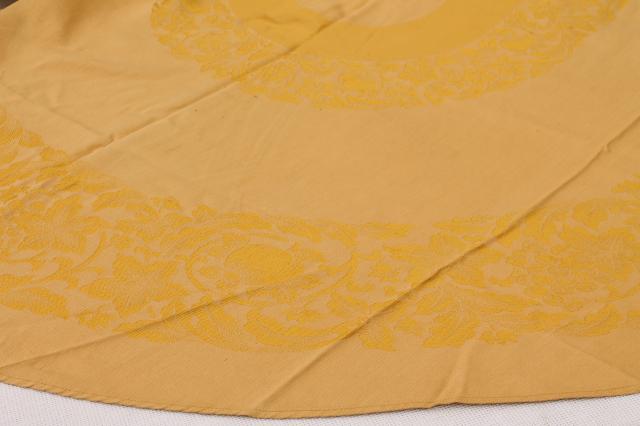 lot vintage table linen, harvest gold & butter yellow tablecloths & napkins to mix and match
