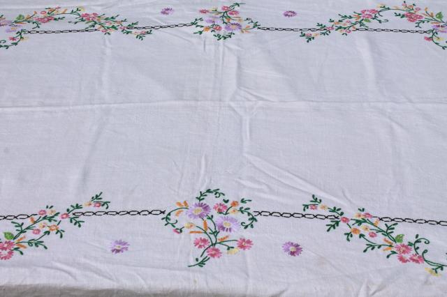 lot of vintage table linens, cotton & linen cloth tablecloths, napkins & sets