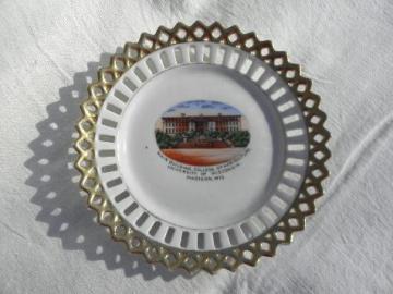 main Agriculture building UW Madison, early 1900s antique china plate