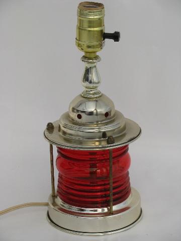 marine signal ship's lantern table lamp, retro 50s nautical style light