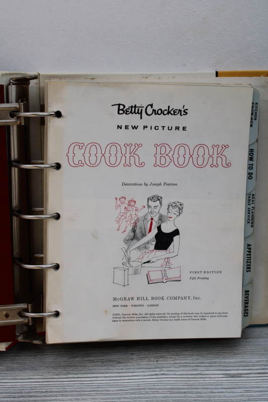 mid century mod vintage Betty Crockers New Picture Cook Book 1961 fifth printing first edition