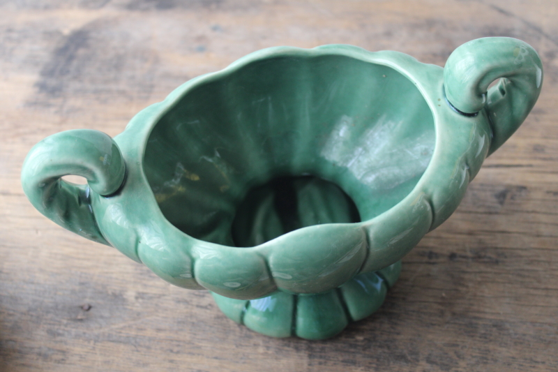 mid-century mod vintage USA pottery vase or planter, trophy cup shape