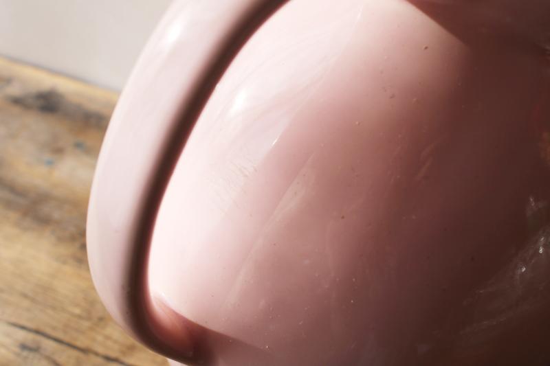 mid-century modern vintage Marcrest stoneware pottery pitcher, retro baby pink!