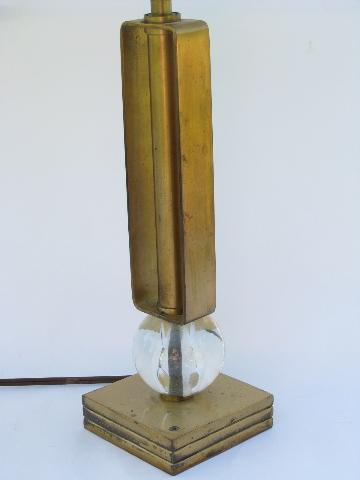 mid-century mod vintage industrial steel / glass orbs table lamp, 1950s retro