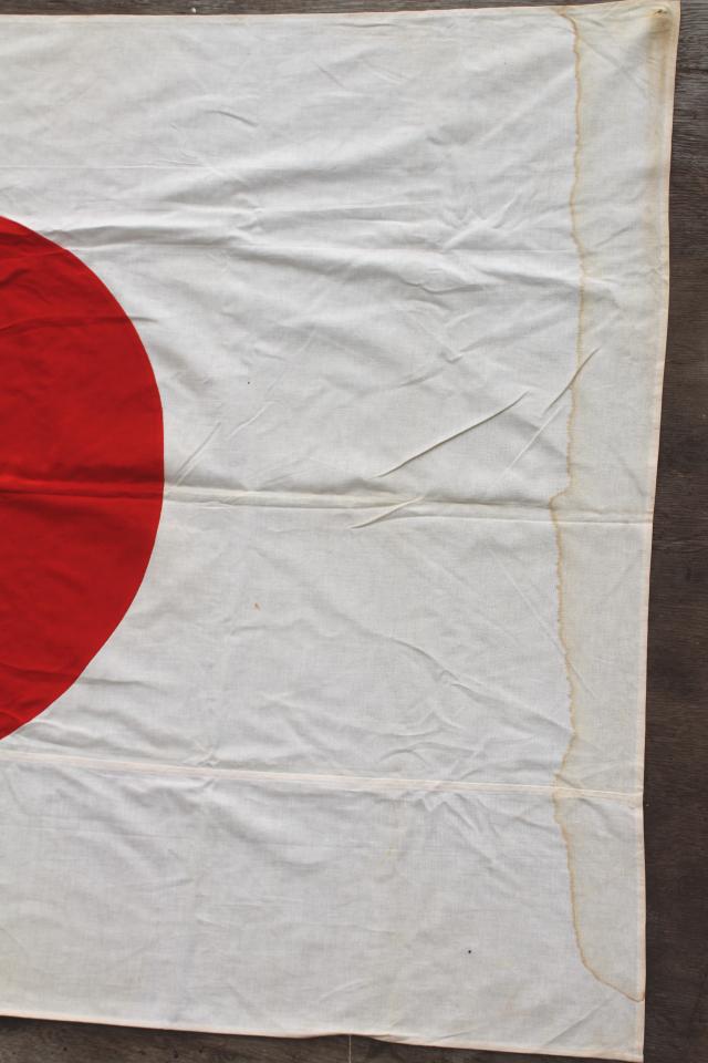 mid-century vintage Japanese flag, Japan flag sewn of all cotton fabric