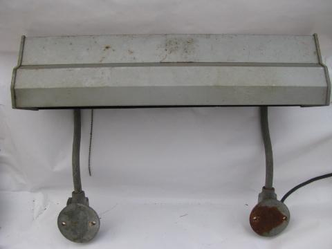 mid-century vintage machine-age industrial florescent adjustable work bench light