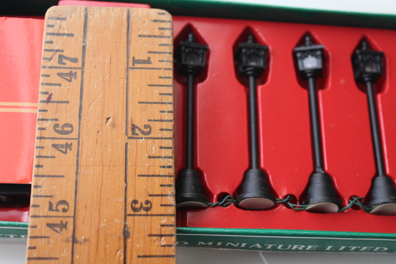 miniature street lights for Christmas village, vintage battery power lamps