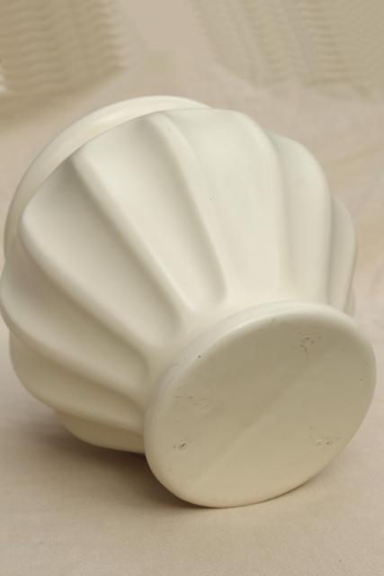 mod vintage matte white ceramic vase, Haeger pottery large urn or jar