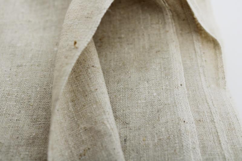 natural flax linen fabric, unbleached material for needlework, samplers, antique sewing