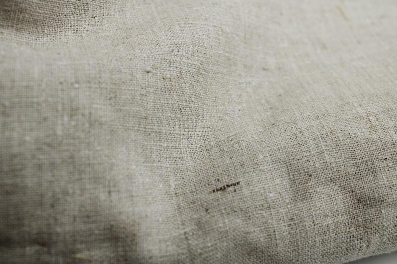 natural flax linen fabric, unbleached material for needlework, samplers, antique sewing