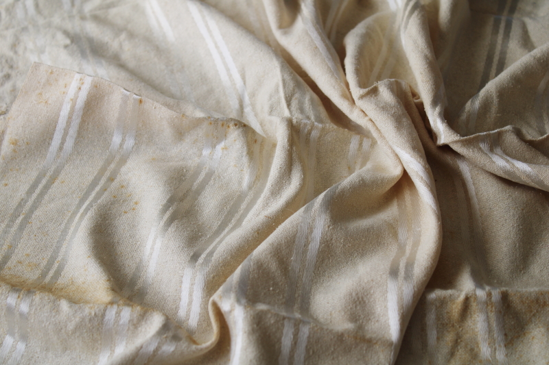 natural raw silk fabric w/ woven silk satin stripe, vintage fabric for heirloom sewing or bridal