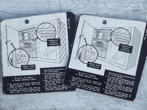 new old stock Travco cabinet catches, vintage 1950s hardware advertising