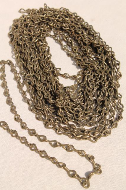 new old stock solid brass lamp chain, vintage hardware for antique lighting restoration