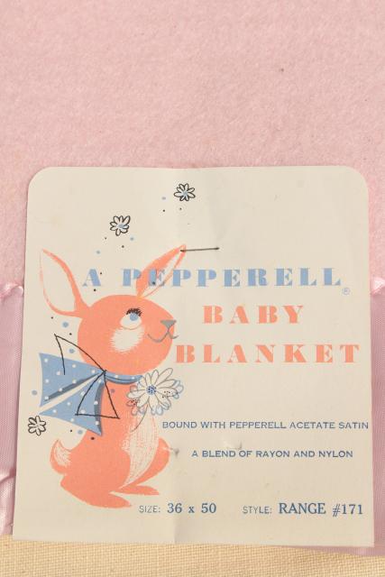 new old stock vintage baby blankets w/ original mid-century labels, cute graphics!