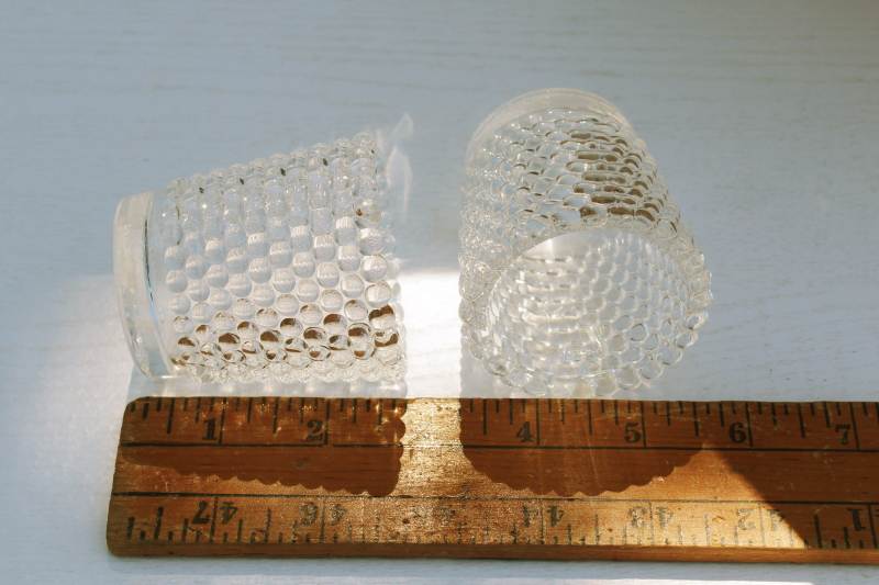 new old stock vintage hobnail glass votive candle holders, Anchor Hocking glass original box