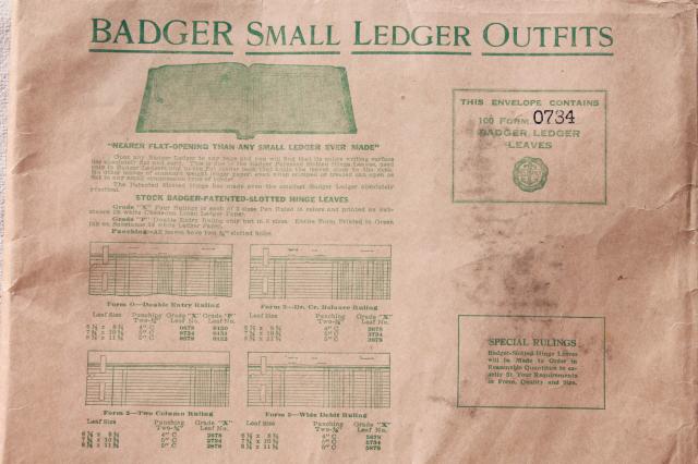 new old stock vintage ledger book sheets, blank lined paper for altered art paper or craft