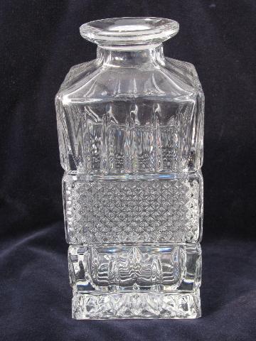 newer heavy crystal glass drinks set, glasses, decanter w/ stopper