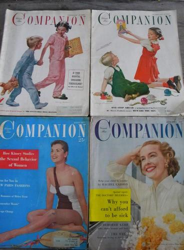 old 40s and 50s Woman's Home Companion magazines Kinsey Report/advertising
