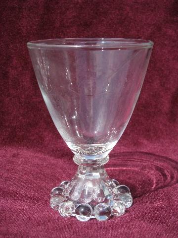 old Boopie glass candlewick beads pattern footed wine or juice glasses
