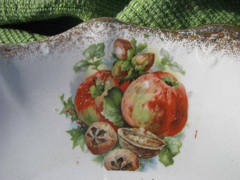 old New Jersey Pottery Company antique china fruit plate w/ handles