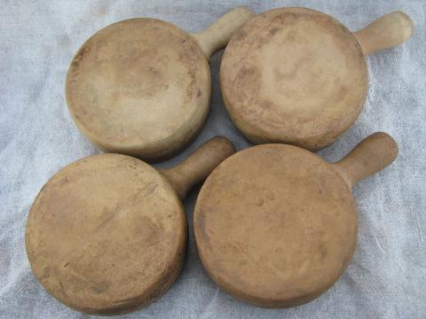 old Provincial Ware Red Wing pottery casseroles or handled onion soups