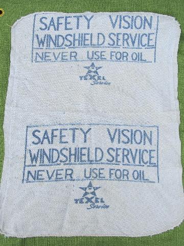 old Texel gas station or carwash towel hotrod vintage advertising