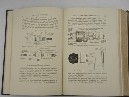 old WWII vintage technical book aircraft & airplane instruments 1stw/illustrations