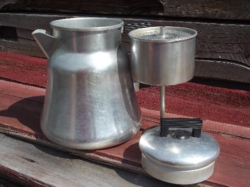 old WearEver #3012 aluminum coffee pot percolator for camp stove or fire