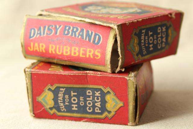 old antique Daisy rubber seals for canning, to fit half pint size mason jars