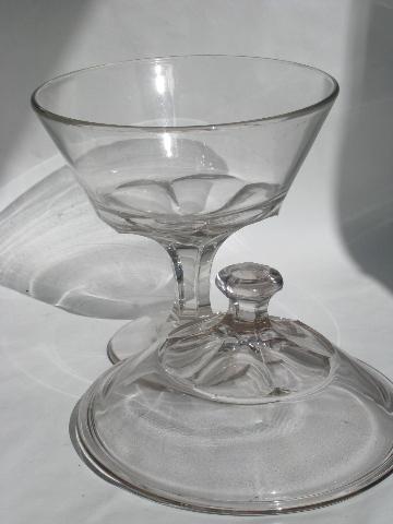 old antique early century pattern glass comport pedestal bowls