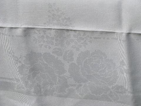 old antique linen damask tablecloth, vintage early 1900s, never used
