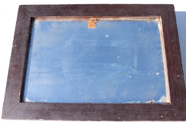 old antique primitive plank back wood frame washstand shaving mirror