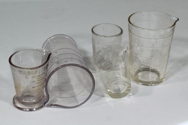 old antique vintage marked measures glass medicine dose glasses collection
