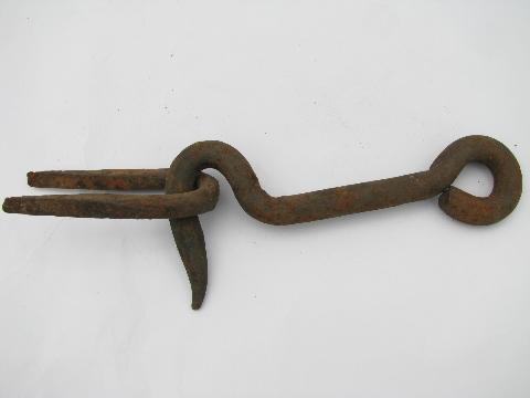 old antique wrought iron barn/stable door latch hook